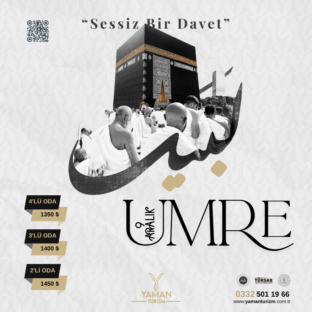 9 Aralık çıkışlı 20 günlük Umre programı